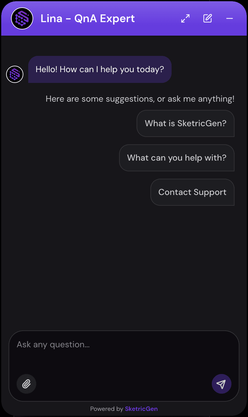 Brand Agent chat widget preview